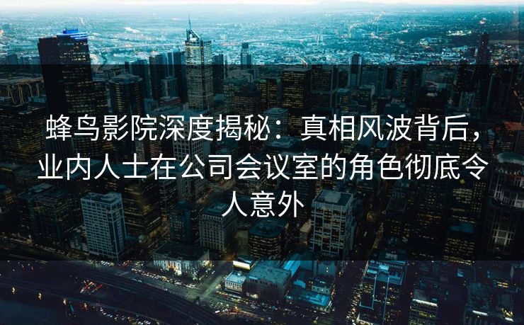 蜂鸟影院深度揭秘:真相风波背后,业内人士在公司会议室的角色彻底令人意外 蜂鸟影院深度揭秘:真相风波背后,业内人士在公司会议室的角色彻底令人意外