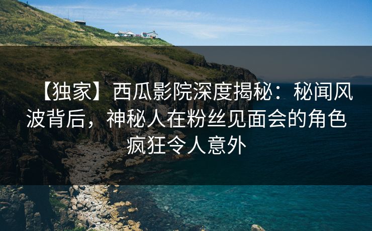【独家】西瓜影院深度揭秘：秘闻风波背后，神秘人在粉丝见面会的角色疯狂令人意外